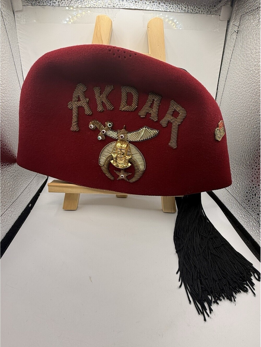 Very Rare Authentic Vtg Fez Akdar Shriners Hat